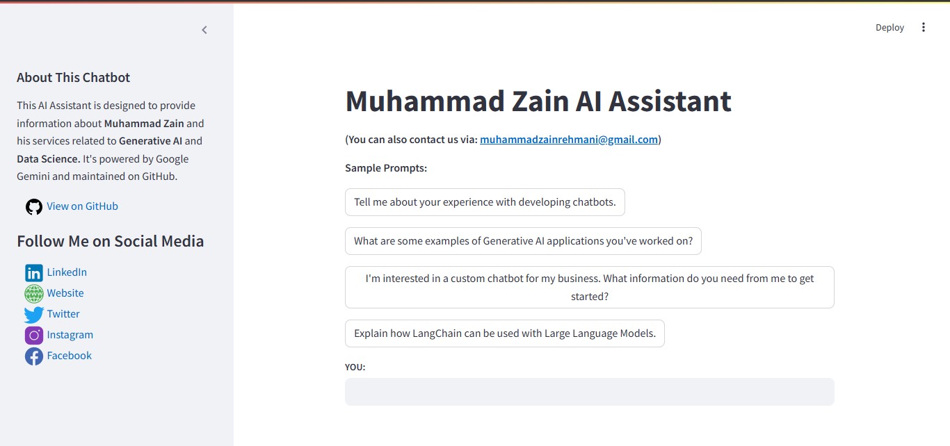 Muhammad Zain Personal Chatbot